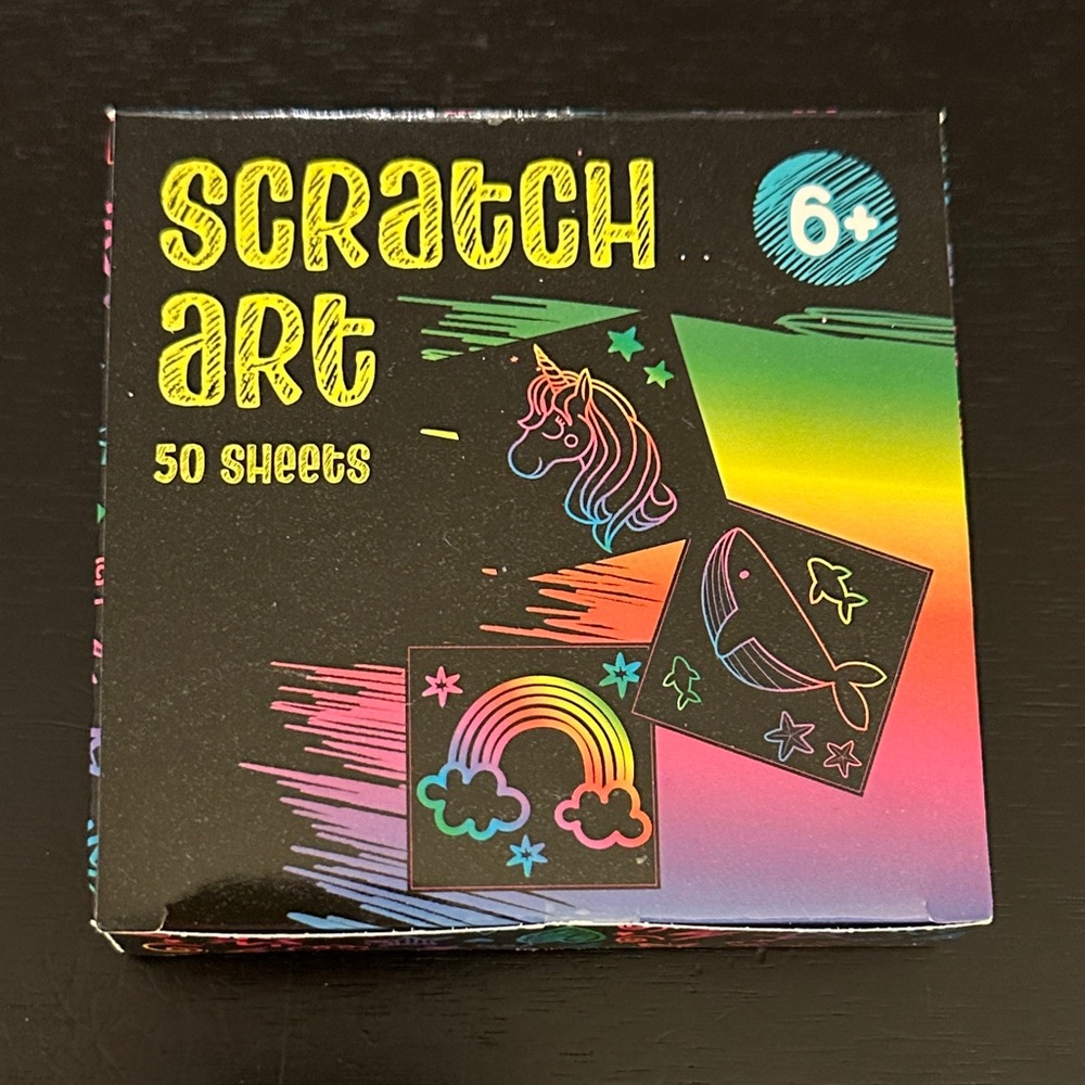 VIRAL Scratch Art 50 Sheets - Rainbow Metallic Designs